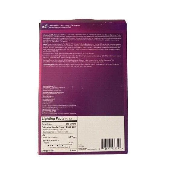 Phillips LED Filament Bulb Frosted 60W A19 E26 4 Pack - Picture 2 of 10